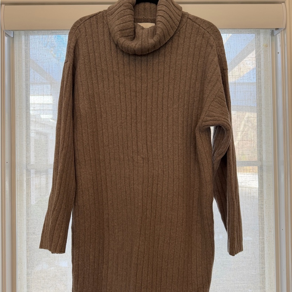 Abercrombie & Fitch Taupe Turtleneck Sweater Dress